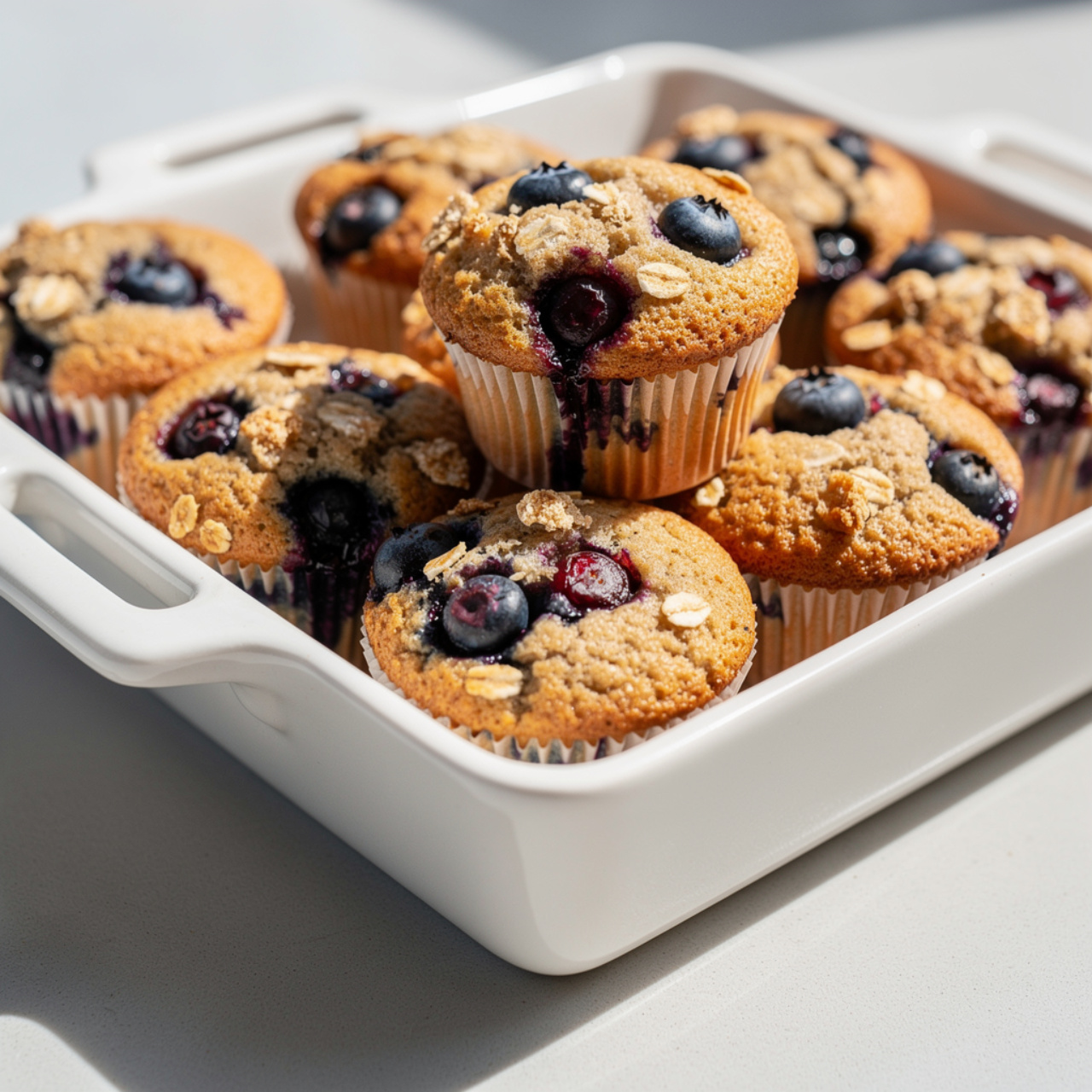 Blueberry Yogurt Oat Muffins